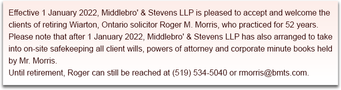 Roger M. Morris to join Middlebro & Stevens LLP